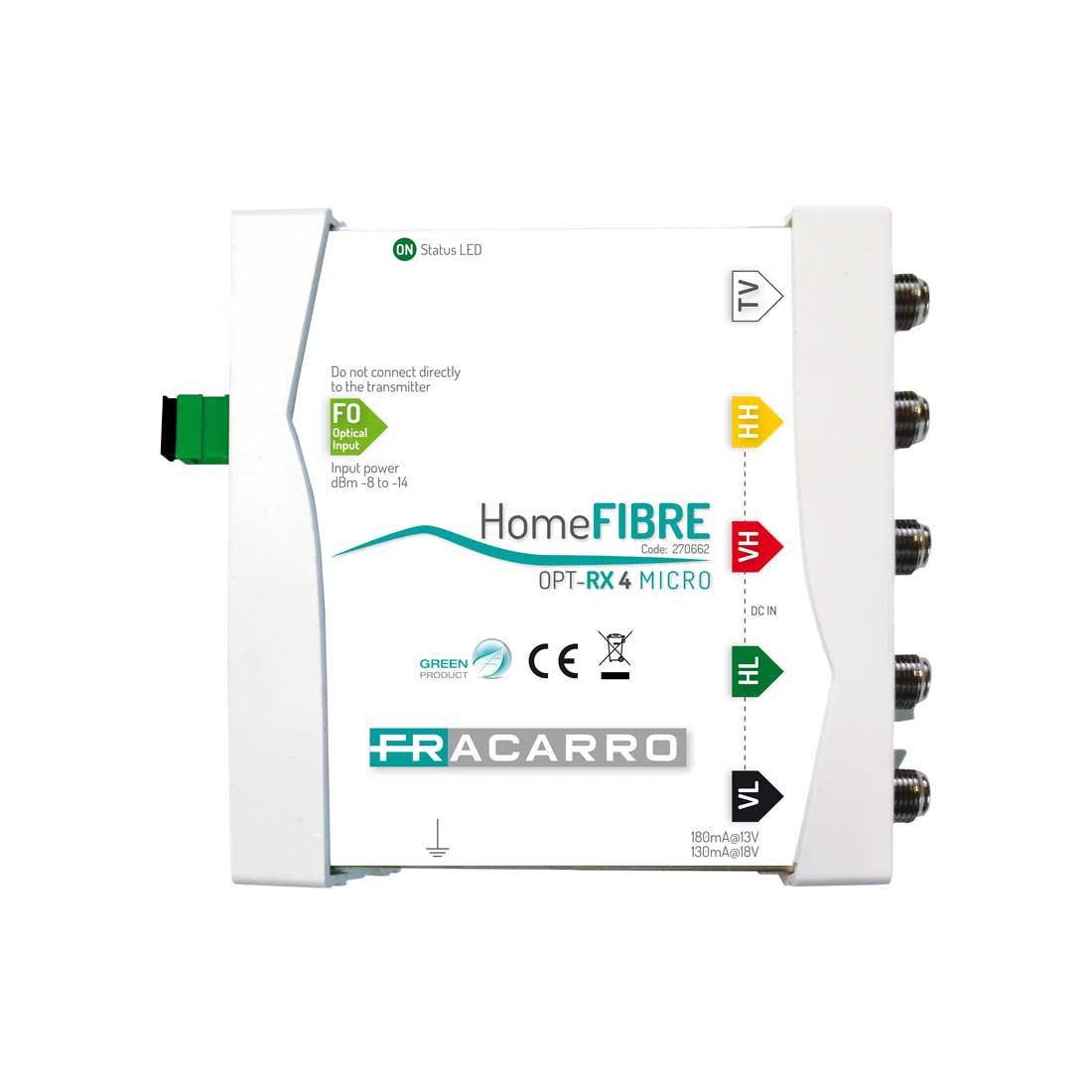 Fracarro OPT-RX 4 Micro Quattro - Home Fibre Receiver - 270662