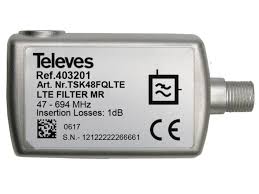 Televes MR (Medium Rejection) LTE/5G filter, with DC Pass - 403201