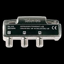 Televes 2 Way Splitter + DC - 5155