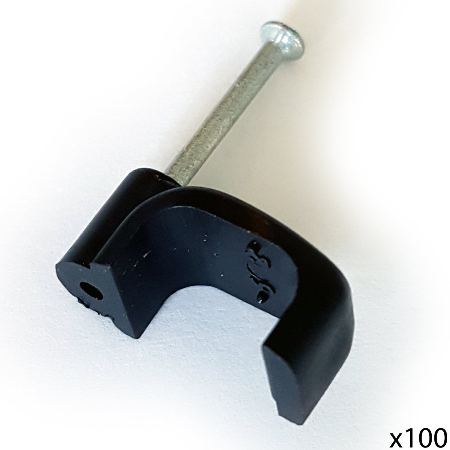 6mm Black Double Cable Clips - Box 100