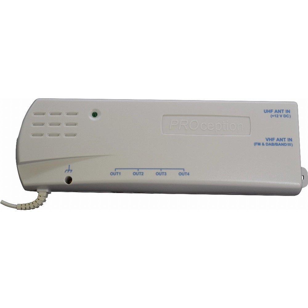 PROception 4 Way FM/DAB/UHF Distribution Amplifier 2 Input 4 Output - 9dB - PROAMP24