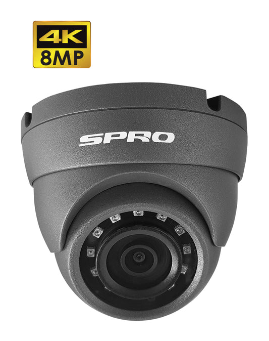 SPRO 8MP 4IN1 Fixed Lens Dome - Grey