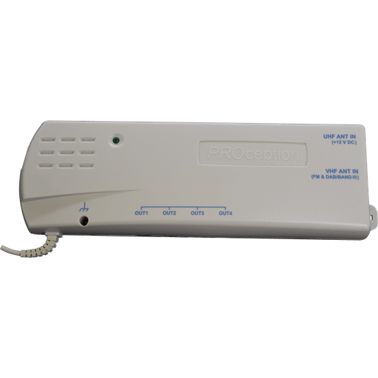 PROception 4 Way FM/DAB/UHF Distribution Amplifier 2 Input 4 Output - 9dB - PROAMP24