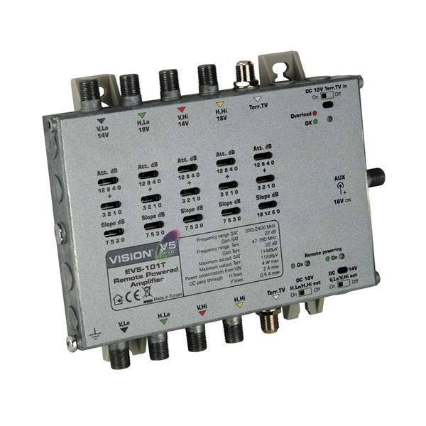 Vision Amplifier 4 x Sat+Terr+12V DC Powered EV5-101T - 118326