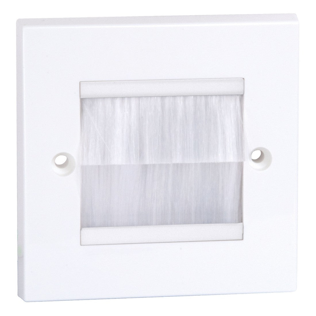 Single Gang Cable Entry / Exit Brush Plate - White Brush
