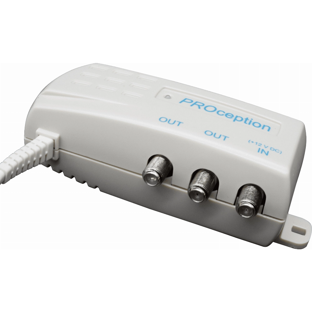 PROception 2 Way 12v 100mA F-Type Inline Power Supply 1 Input 2 Output - PROPSU12F