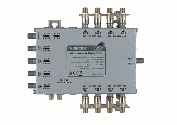 Vision 5 x 8 Multi-Switch With Earth Bars EV5-508 - 118513