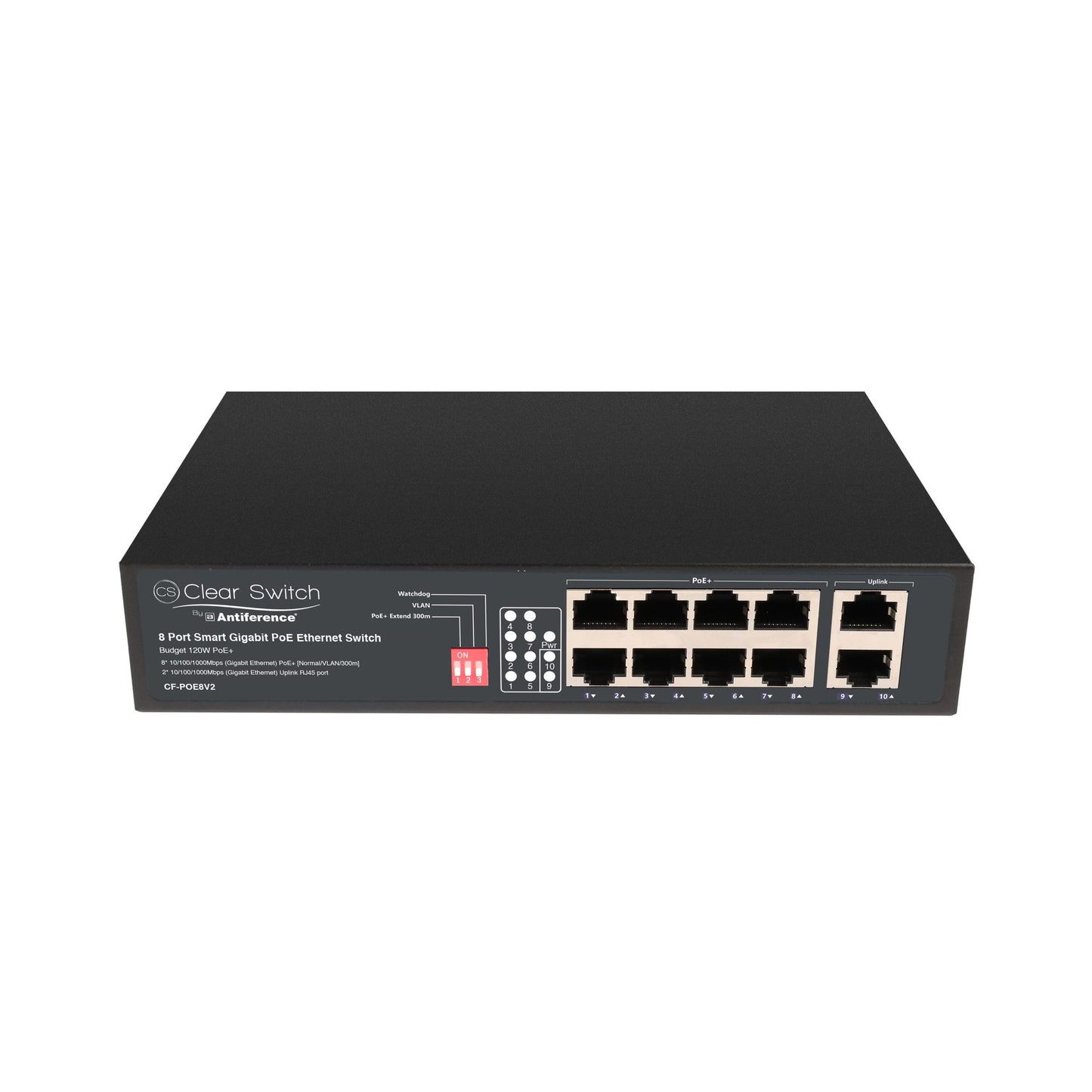 Clear Flow Switch 8 Port Gb Ethernet Switch with PoE