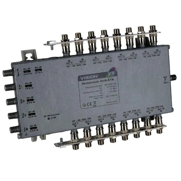 Vision 5 x 16 Multi-Switch With Earth Bars V5-516 - 118547