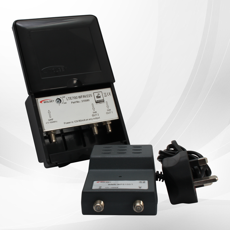 LTE700 WFAV 225 Masthead Kit, 10-25dB Gain, 2 outputs, 1 output PSU