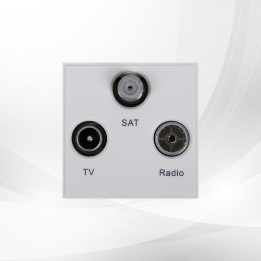 Triax Triplex TV Radio Sat Module (50 x 50mm) - White