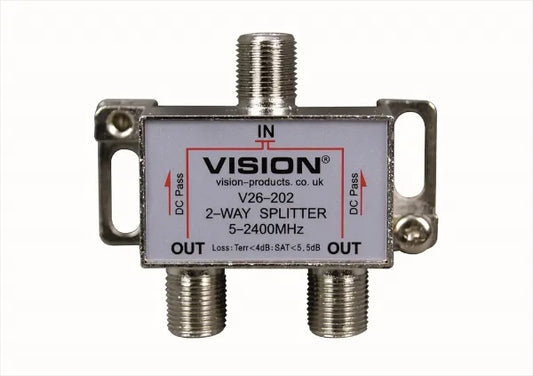 Vision 2-Way Splitter DC Pass All Outputs V26-202 - 13770