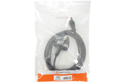 2m - 3A Mains Power Leads UK Plug - Clover Leaf