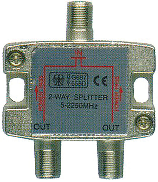 2 Way F Type Splitter (5-2250 MHz)