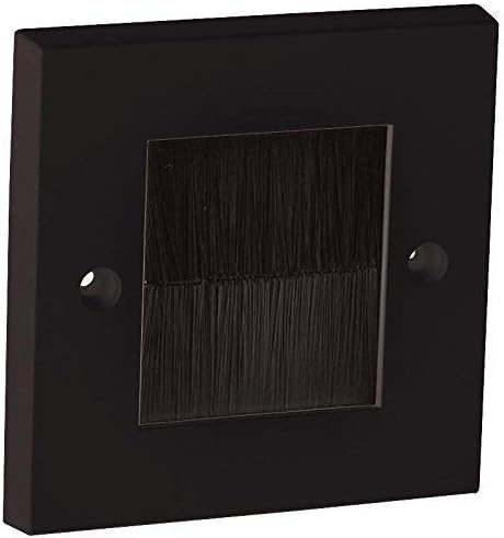 Single Gang Brush Wall Plate Black