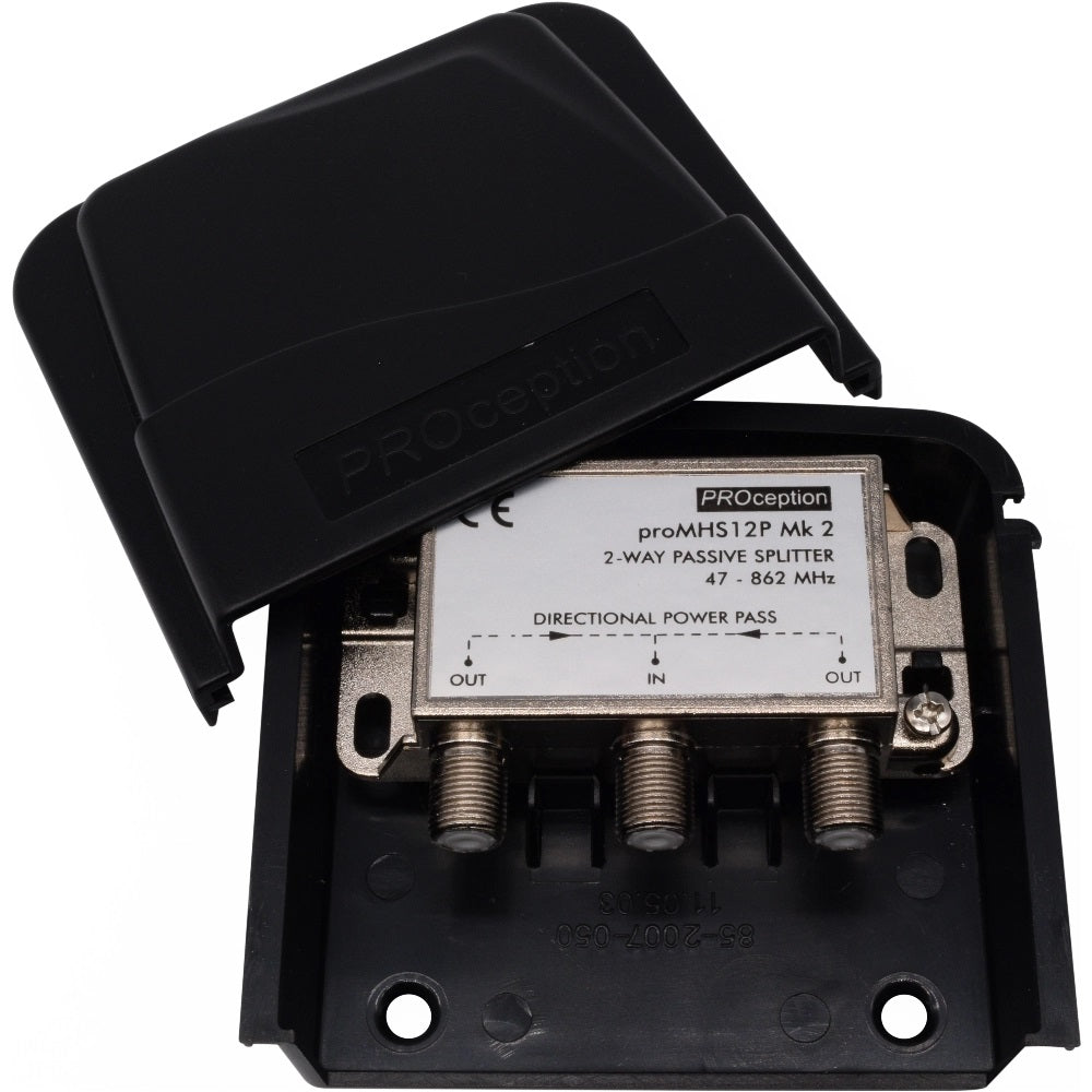 Proception Screened Socket PROception 2-Way External Masthead Splitter/Combiner with Power Pass 1 ...