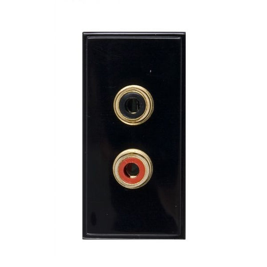 Triax Twin RCA Module (25 x 50mm) - Black