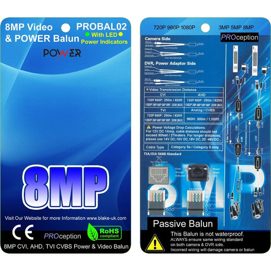 8MP Power & Video CCTV Balun