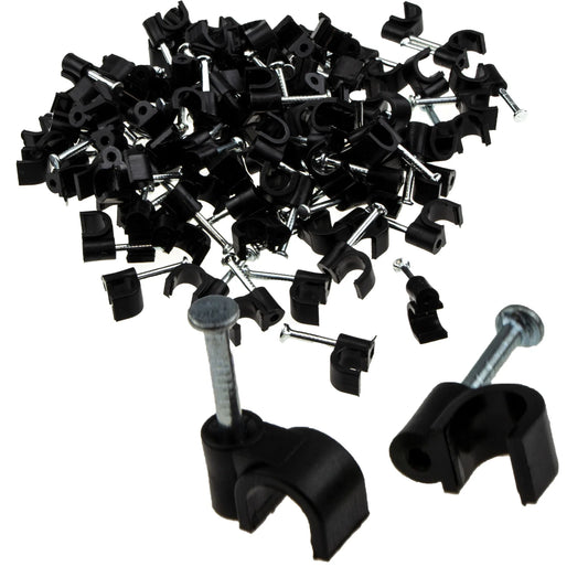 4.5mm Black Telephone Clips - Box 100