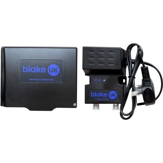 Blake 2-Way Variable Gain 5-20dB Masthead Amplifier (470-694MHz) &amp; Power Supply Kit
