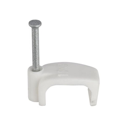 4mm White FTE Cable Clips - Box 100