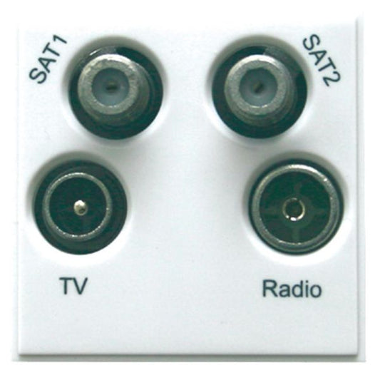 Triax Quad TV Radio Sat Sat Module (50 x 50mm) - White