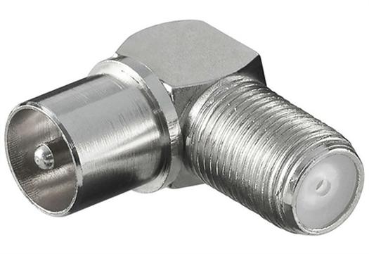 F Female to Coax Male Right Angled Adapter