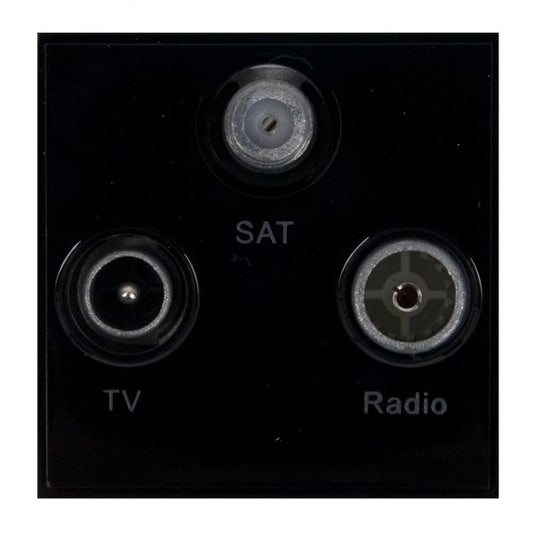 Triax Triplex TV Radio Sat Module (50 x 50mm) - Black