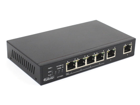 Clear Switch 4 + 2 Port Gigabit POE Network Switch - CF-POE4