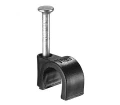 7mm Black Round Cable Clips - Box 100