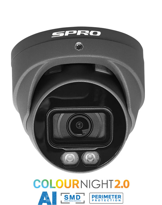 SPRO 4MP IP Smart Dual Illumination Turret with COLOUR NIGHT 2.0 GREY