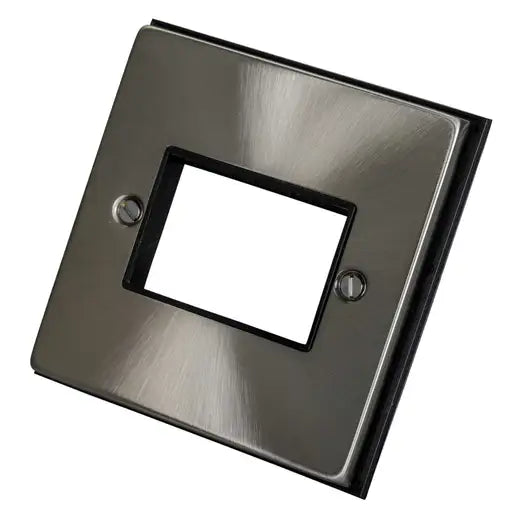Click Scolmore Deco Plus DPSS311 1 Gang Plate 2 Apertures Insert - Stainless Steel
